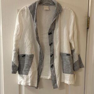 Elegant Black and White Striped Women's Top